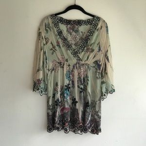 Pale Green Mushka by Sienna Rose 3/4 Sleeve Blouse